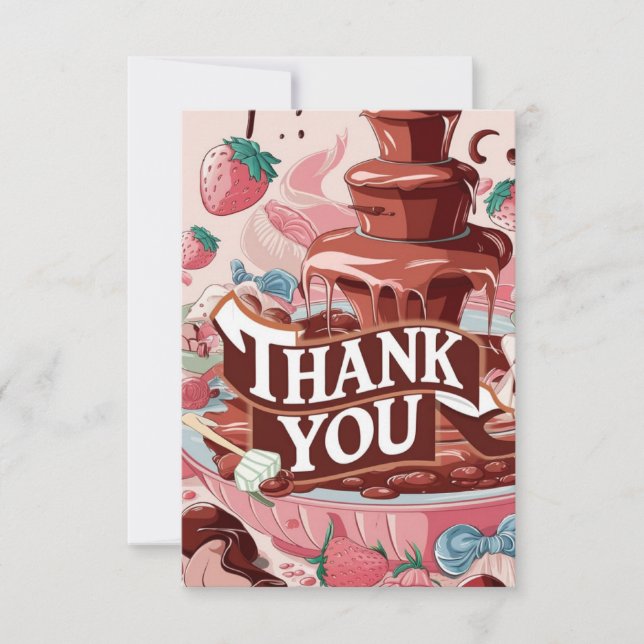 Deseja cartões de agradecimentos de chocolate de m (Frente)