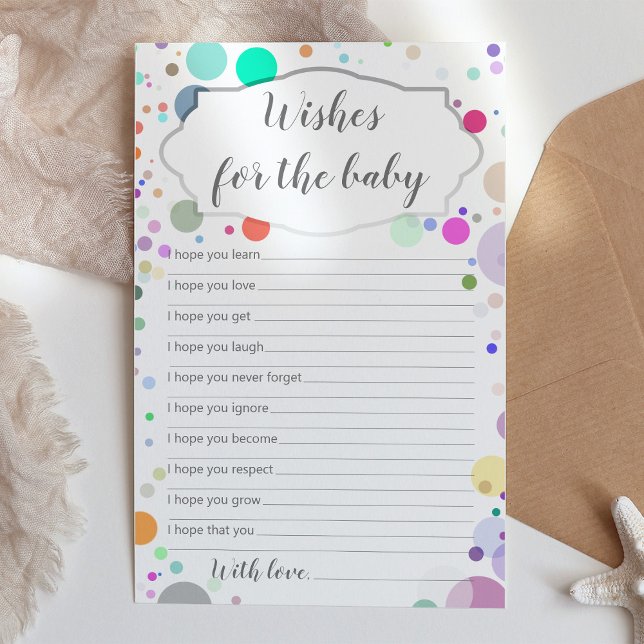 Deseja o cartão de chá de fraldas multicolorido pa (Criador carregado)