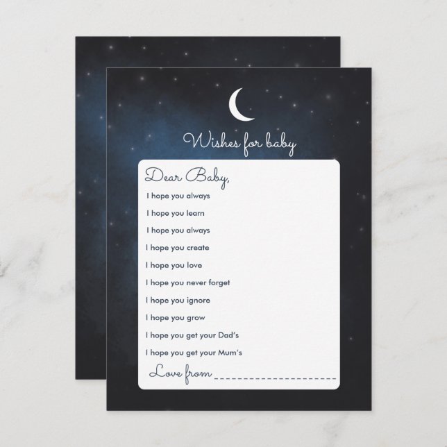 Deseja um Cartão de Jogo de Chá de fraldas (Frente/Verso)