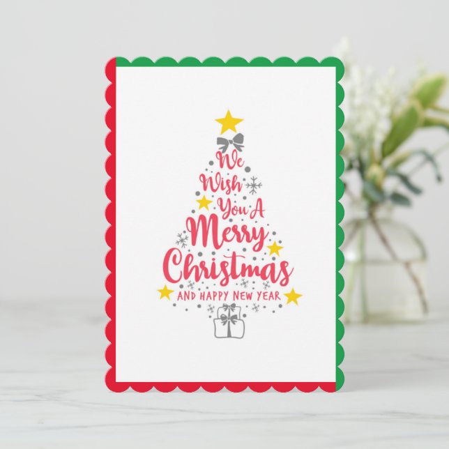 Desejamos a você um feliz cartão de Natal (Em pé/Frente)