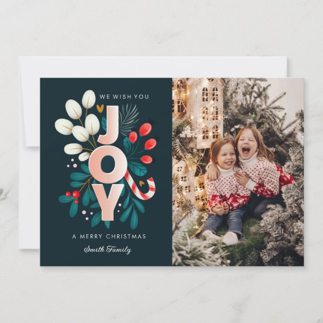 Desejamos-Lhe Um Feliz Cartão com fotos De Natal (Frente)
