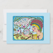Desejando-lhe a Peace_Flat Card 7" x 5"