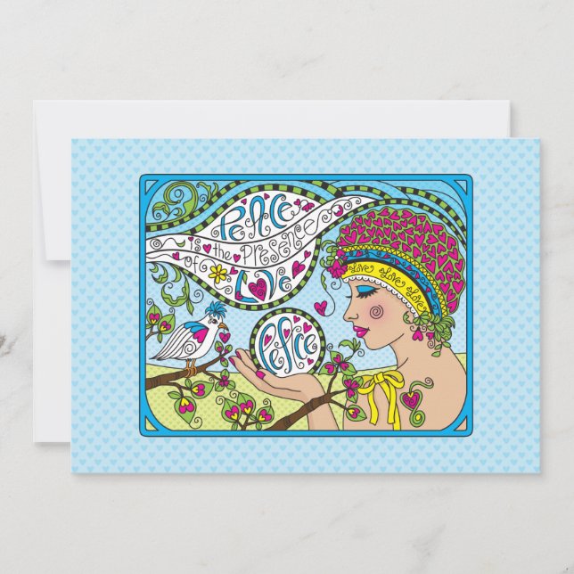 Desejando-lhe a Peace_Flat Card 7" x 5" (Frente)