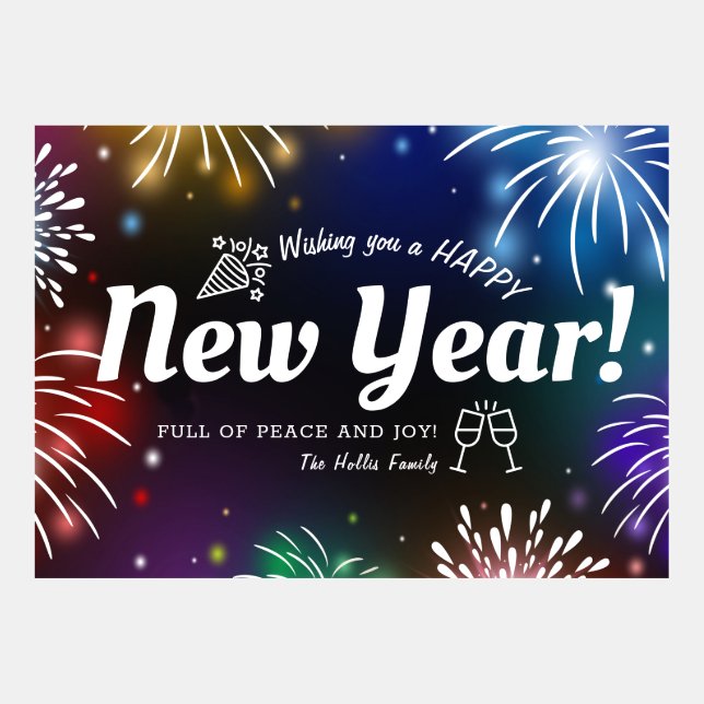 Desejando um Feliz ano novo com o Fireworks! (Frente)