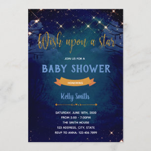 Deseje em um convite de festas de estrelas