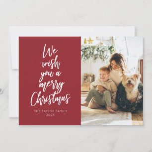 Deseje um Feliz Cartão de Férias Vermelhas de Nata