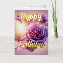 Desejo de Aniversário Elegante Rosa Rosa Personali