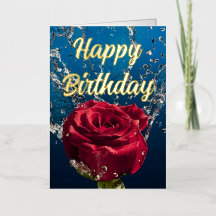 Desejo de Aniversário Elegante Rosa Vermelha Perso
