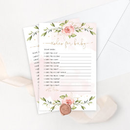 Desejo de chá de fraldas de ouro floral para blush