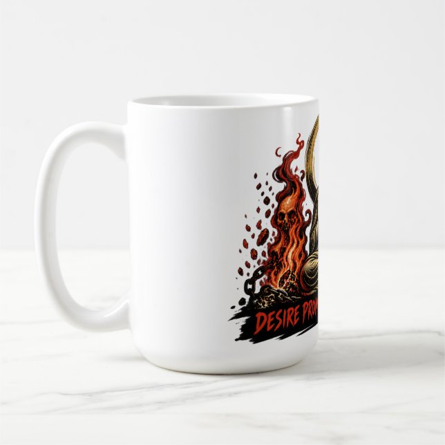 Desejo Desvanece a Paz Permanece Caneca de Café Ze (Esquerda)