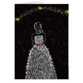 Desejo em cima do cartão da estrela do inverno de