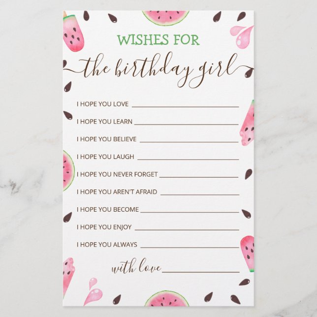 Desejo o cartão de Festa de aniversário de menina  (Frente)