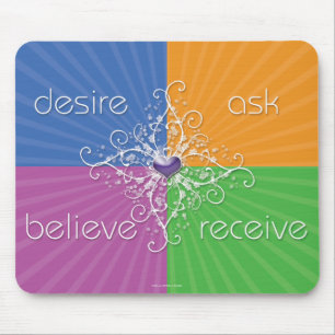 Desejo • Peça • Acredite • Receba Mousepad