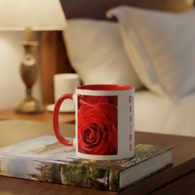 Desejo Rosas Vermelhas Caneca de Duas Cores 325ml  (Red Roses Mug)