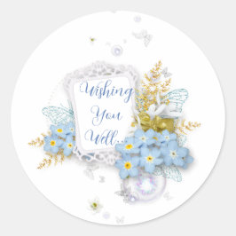 Desejo-Te Bem... Em volta do autocolante floral.