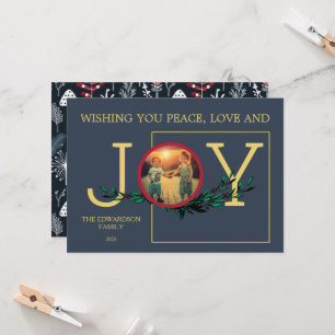 Desejo-te o cartão de Natal da Peace Love Joy