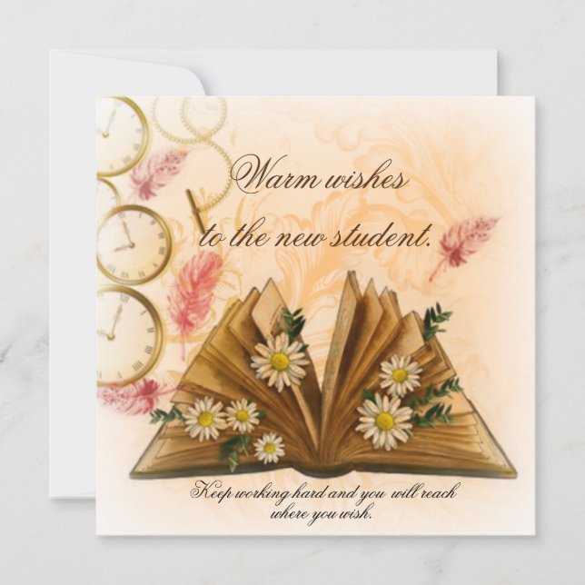 Desejos calorosos de um novo cartão de estudante (Frente)