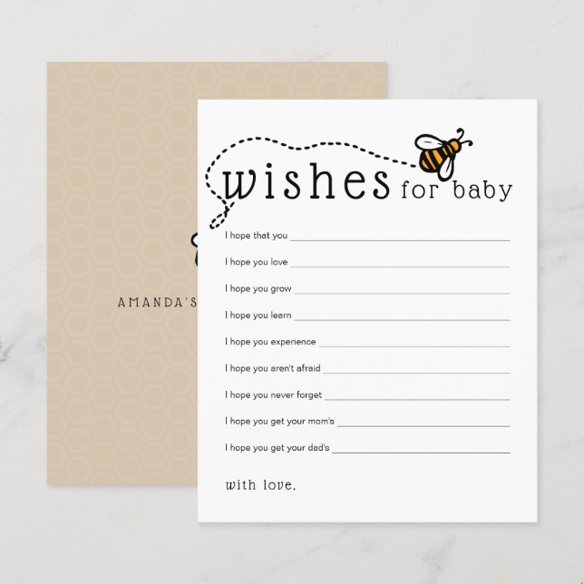 Desejos de Abelha Moderna para Cartão de Conselhos (Frente/Verso)