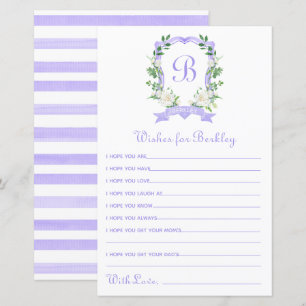 Desejos de Brasão Floral Roxo para Bebê