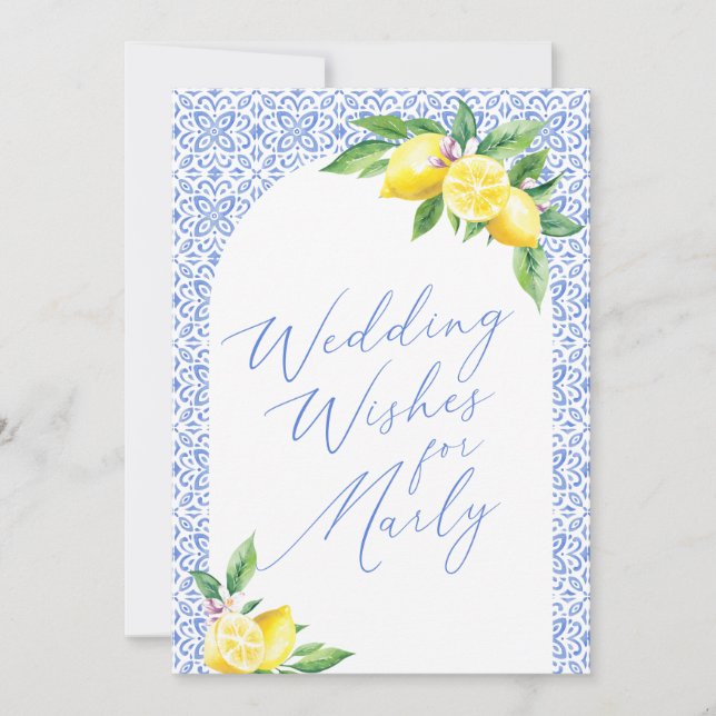 Desejos de casamento Positano Azulejo Azul Italian (Frente)