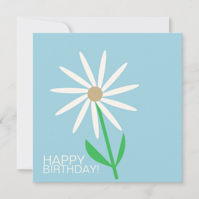 Desejos de Feliz Aniversário Azul-Verde com Margar (Frente)