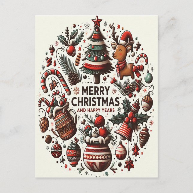 Desejos de Inverno Brilhante em um Cartão Festivo (Frente)