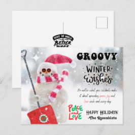 DESEJOS DE INVERNO MARAVILHOSO CARTÃO POSTAL DE FÉ