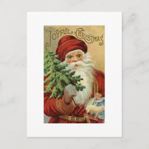 Desejos de Natal Alegre Cartão Postal Vintage Papa