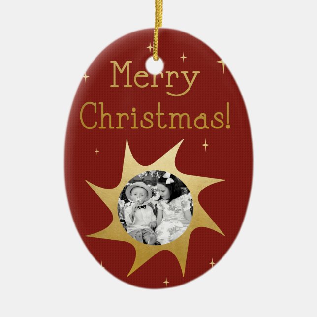 Desejos de Natal brilhantes - ornamento (Frente)