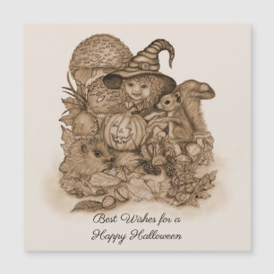 Desejos de um Feliz Halloween cartão magnético
