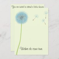 Desejos do dente-de-leão para um convite do chá de