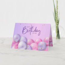 Desejos Dourados: Cartão de Aniversário Violeta Tr