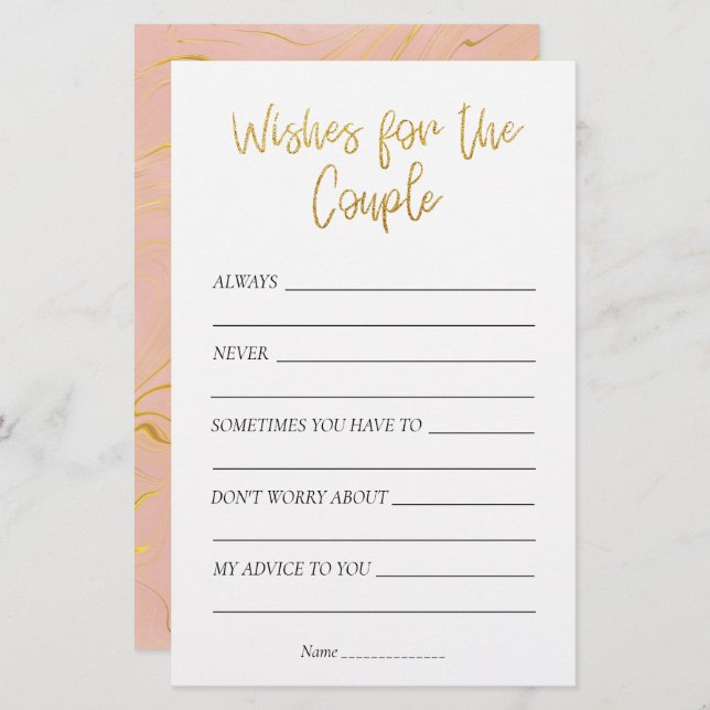 Desejos Dourados do Chá de panela brilhante para o (Frente/Verso)