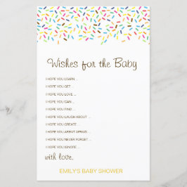 Desejos editáveis para a placa de bebê, Chá de fra