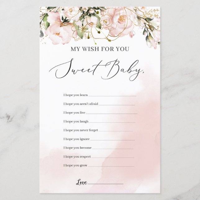 Desejos florais cor-de-rosa primaveril para o jogo (Frente)