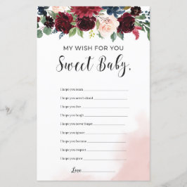 Desejos florais do marinho Borgonha para o jogo do