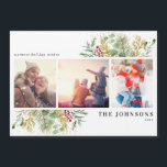 Desejos mais quentes do Dourado Magneta de Foto Bo<br><div class="desc">O Natal é uma época especial do ano! E que melhor maneira de celebrar do que com um belo e mais quente desejo Dourado do inverno Verde Botânico Foto de Feriado Magnet! Este cartão maravilhoso apresenta três das suas fotos favoritas, maravilhosamente decoradas com filmes festivos de inverno vermelho e verde....</div>