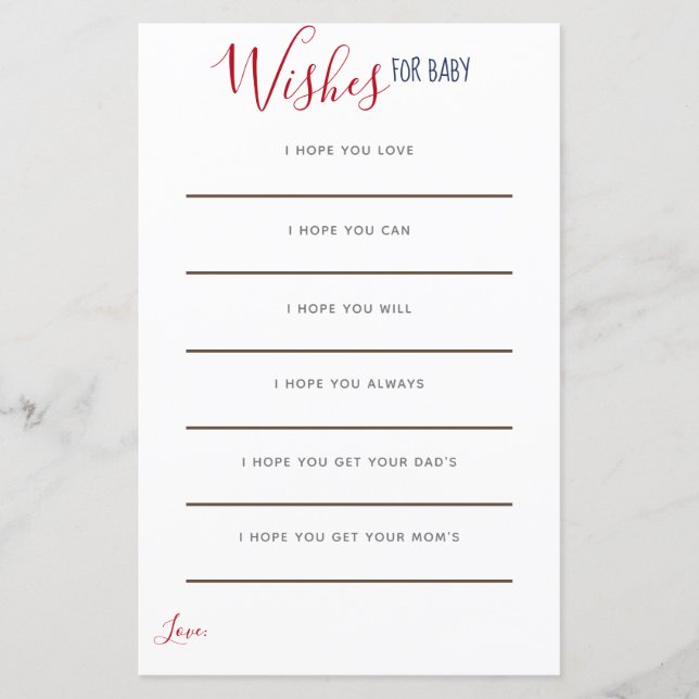 Desejos náuticos de âncora vermelha branca e azul  (Frente)