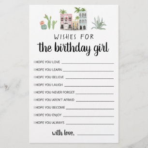 Desejos Para A Garota De Aniversário