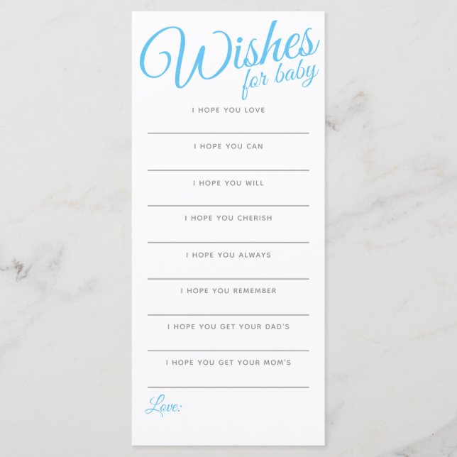 Desejos para bebê, azul, listras, chá de fraldas (Frente)