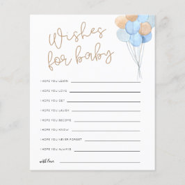 Desejos para Bebê Blue Tan Balloons - Cartão de Av
