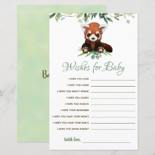 Desejos para bebê Orçamento Red Panda Bear Game