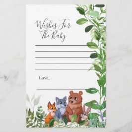 Desejos para bebês amigos da floresta Woodland