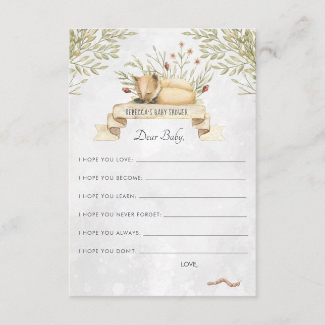 Desejos para Cartão de Conselhos para Bebê | Rapos (Frente)