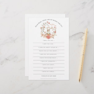 Desejos para Chá de fraldas Vintage Bunny Girl Woo