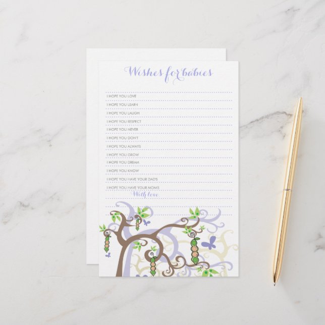 Desejos Para Gêmeos Púrpuros Bebês Em Jogo De Pod (Frente/Verso In Situ)