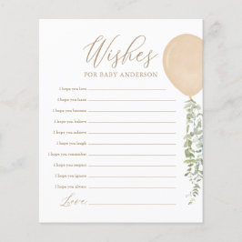 Desejos para Jogo de Chá de fraldas de Balão Doura