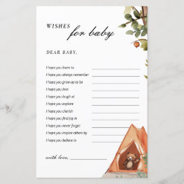 Desejos para Jogo de Chá de fraldas de Camper Bear