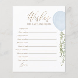 Desejos para Jogo de Chá de fraldas do Balão Azul 