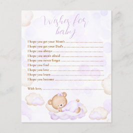 Desejos Para Jogo De Chá de fraldas Roxo De Bebê